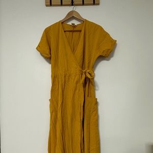 Urban Romantics Goldenrod Cotton Wrap Dress Juniors sz Large